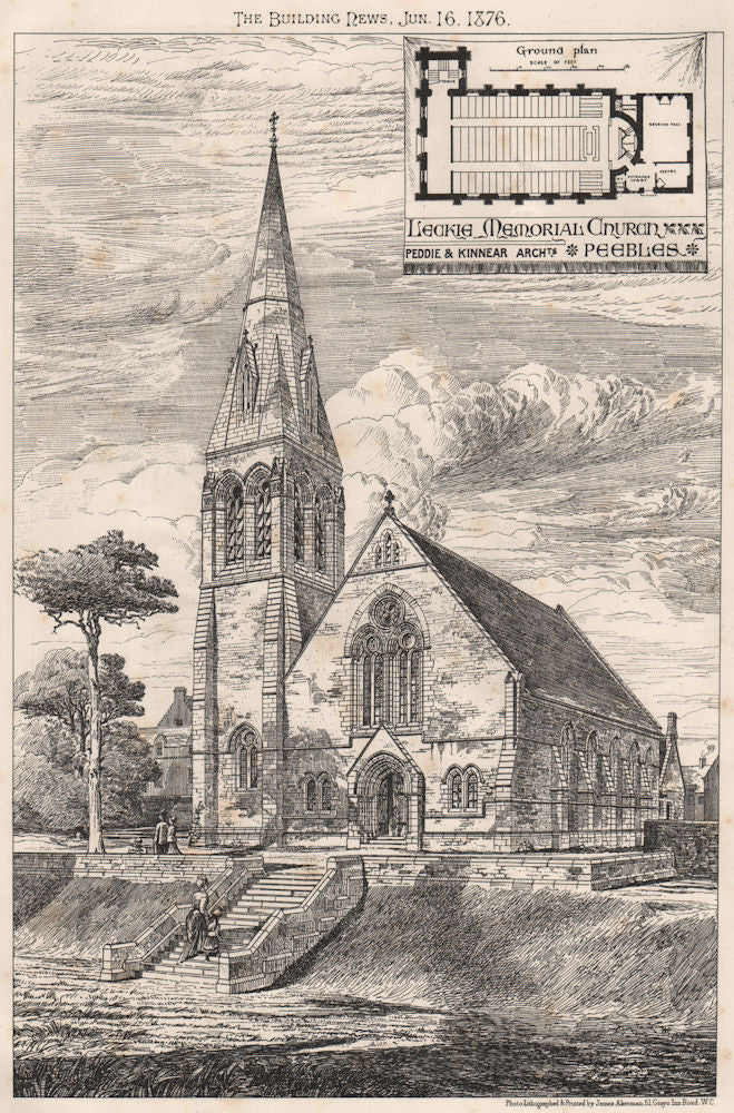 Leckie Memorial Church; Peddie & Kinnear, Architects, Peebles . Scotland 1876